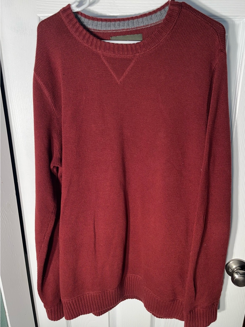 Vintage Eddie Bauer Sweater Men’s XL Tall Red‎ Knit Heavyweight Crew Neck